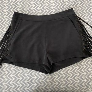 Womens suede festival shorts